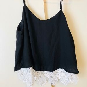 Rue 21 black Tank Top with white lace